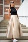 Pleated skirt Betty Long-CREAM