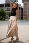 Pleated skirt Betty Long-CREAM